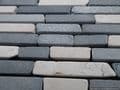 Grey & White Brickbone Marble Mosaic tiles .